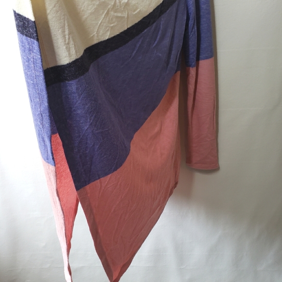 Bobeau Open Front Cardigan Sweater Hi Lo Pink Purple Women's Size Large NWT - Picture 8 of 13